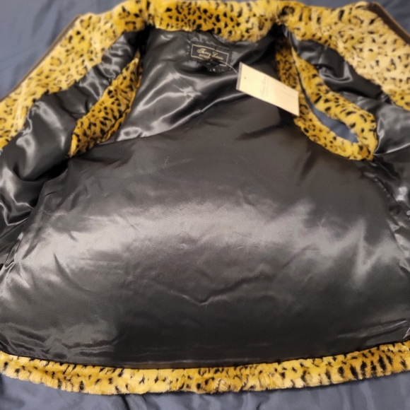Terry Lewis vintage faux fur vest sx 1X animal print zip up front with 4pockets - Picture 4 of 7